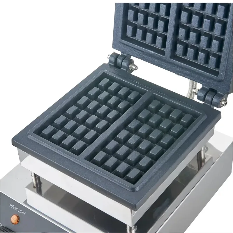 Commercial 2-Slice Electric Waffle Maker Rectangle Shape Non-Stick Breakfast Machine
