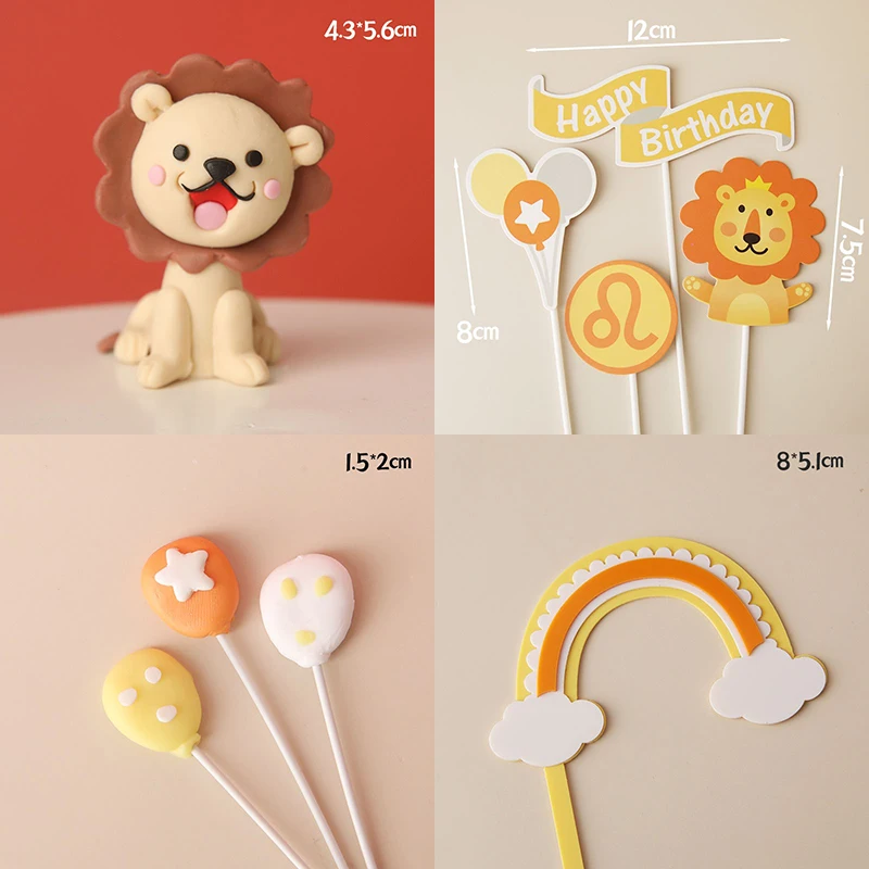 OCDSLYGB Le Roi Lion Gâteau Décoration,7PCS Le Roi Lion Animal Cake Topper Le Roi Lion Cupcake Topper Décorations Anniversaire Gâteau Cupcake Toppers pour Fête Décoration