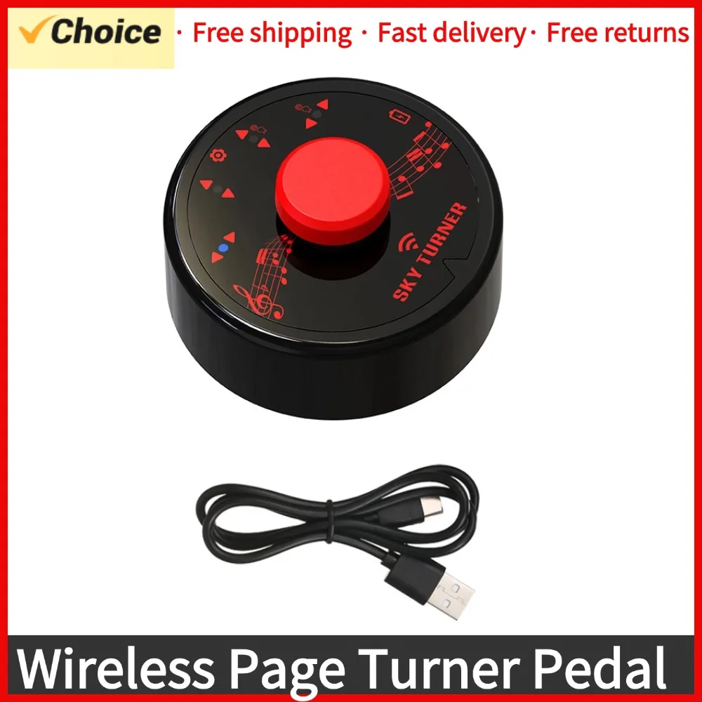 Wireless Page Turner Pedal Portable Mini Music Page Turner Silent Foot Pedal Control Rechargeable BT Foot Page Turner for Guitar