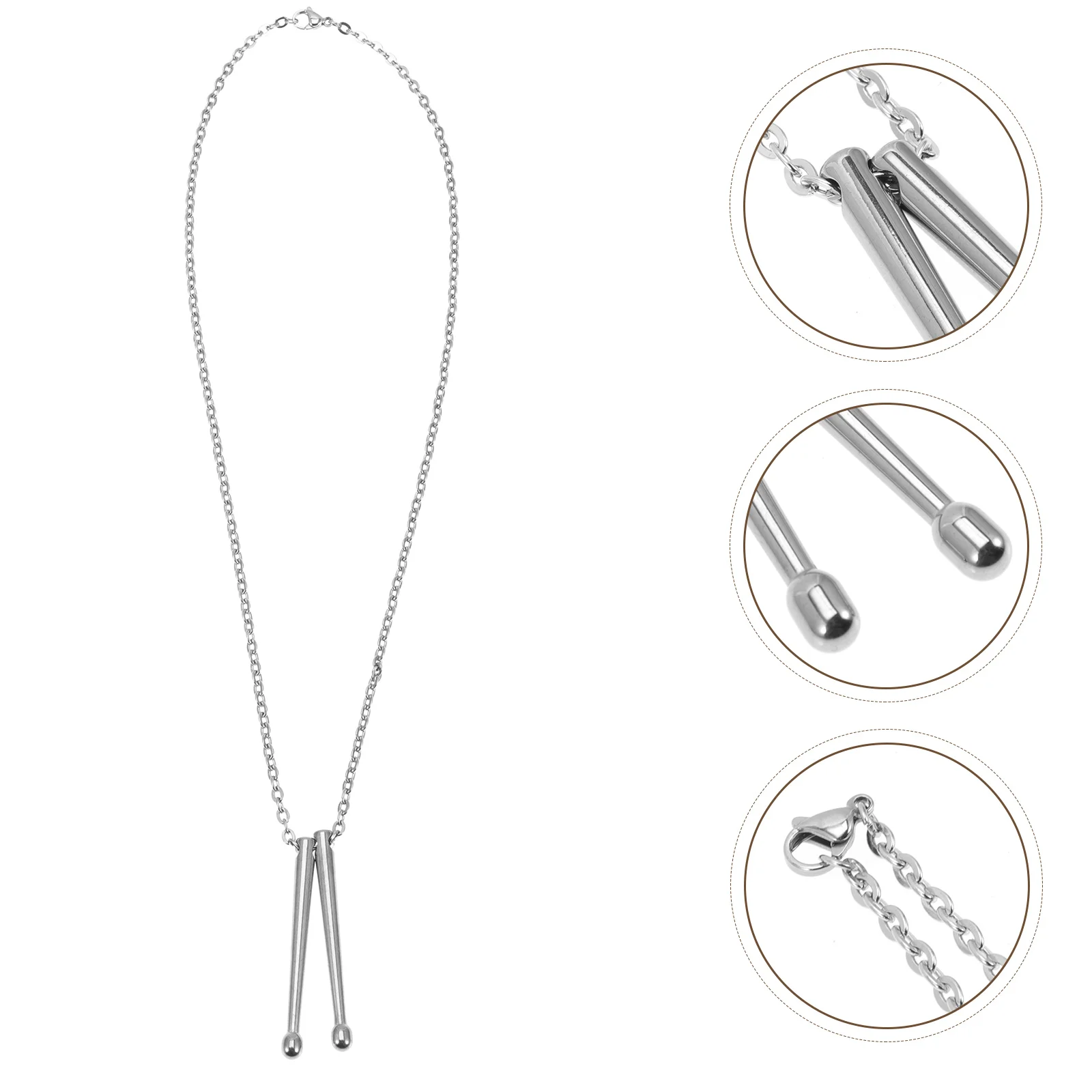 

Drum Stick Necklace Necklaces for Men Accessory Creative Decor Musician Pendant Titanium Steel Stylish Hip-hop Miss