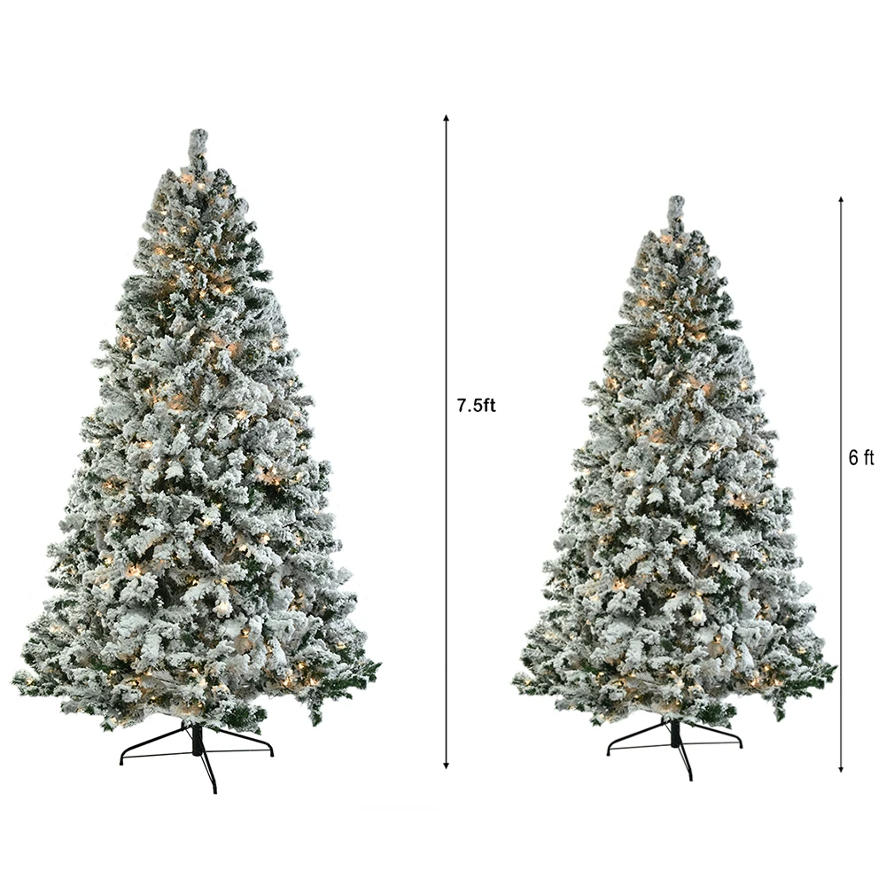 6ft Flocking Tied Light Christmas Tree Automatic Tree Structure