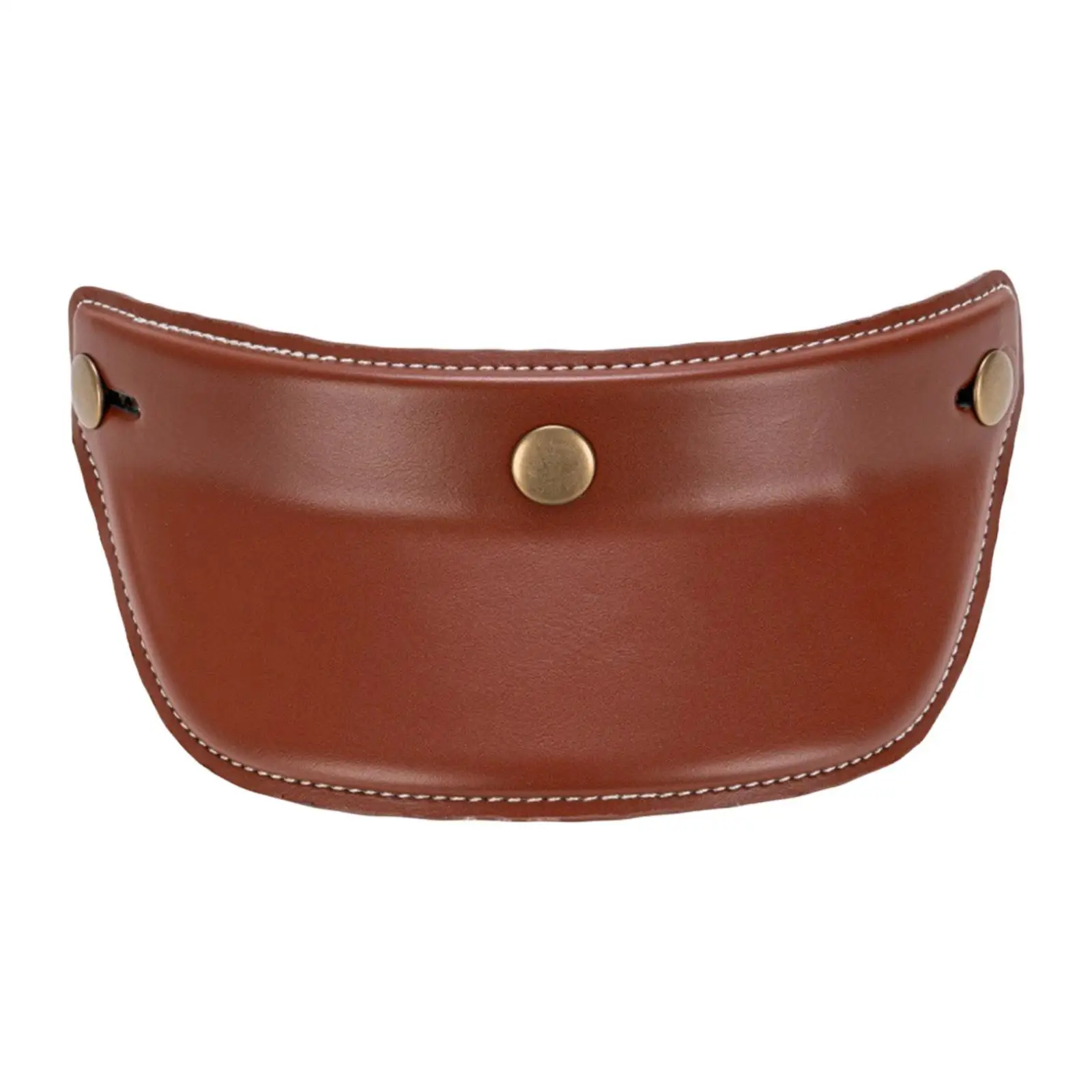3 Snap Button Helmet Visor Lightweight Leather Sun Protection Peak Shield for Open Face Motorcycle Helmet