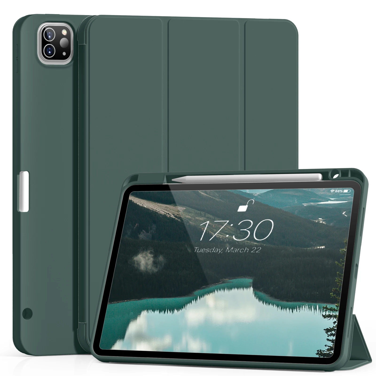 RBP dla iPada Pro 11 12,9 cala z etui na ołówek, dla iPada Air 4/5 generacji 10,9 cala mini 6 Miękki, wąski pokrowiec na tablet TPU