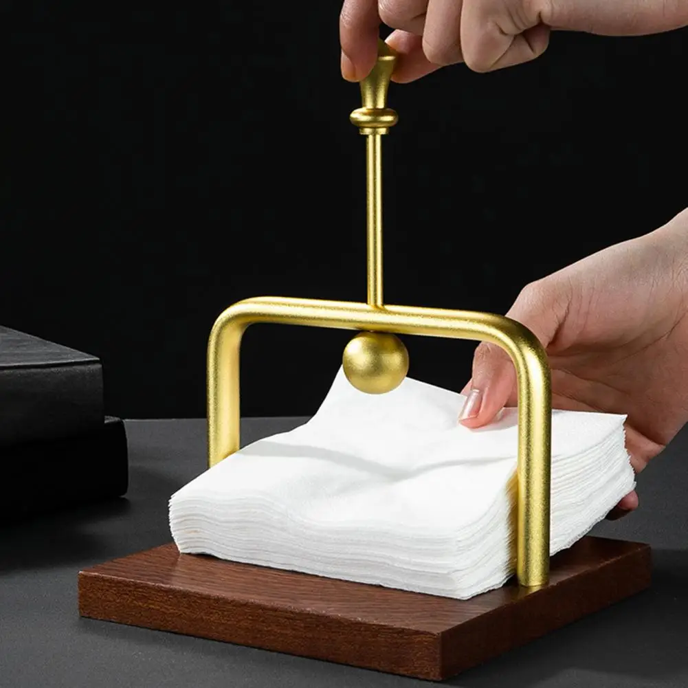 

Wooden Napkin Holder Square Tabletop Napkin Dispenser Smooth Edge Burr Free Restaurant Coffee Shop Tissue Holder Decoration