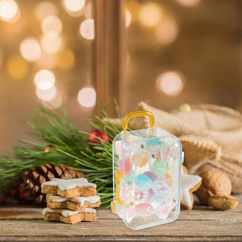

24pcs Suitcase Candy Boxes Wedding Party Favor Small Transparent Trolley Case Gift Boxes For Candies Cookies Celebrations