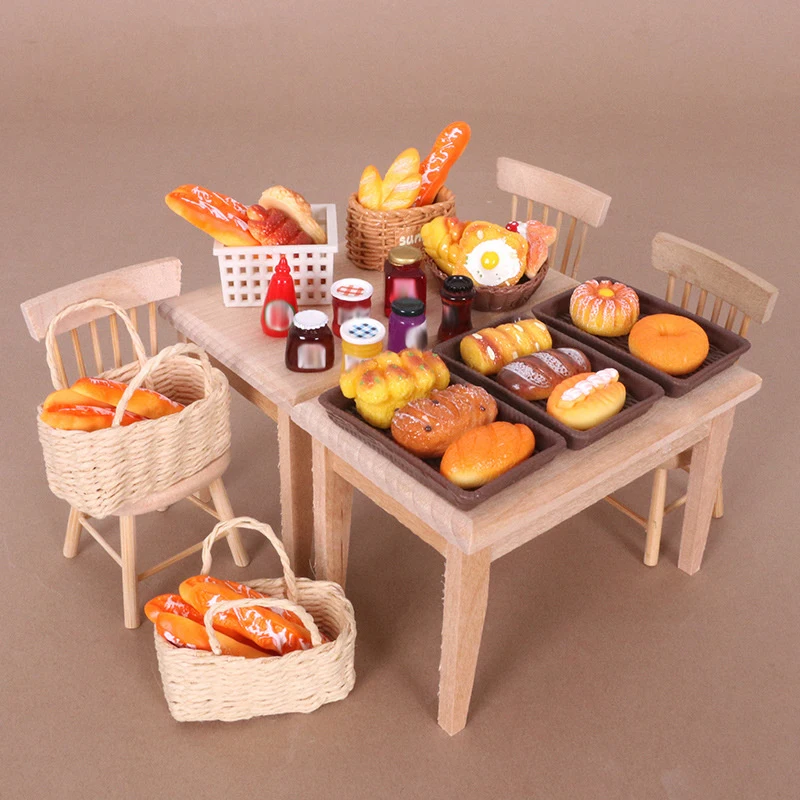 1 Set 1:12 Poppenhuis Miniatuur Voedsel Spelen Keuken Simulatie Broodmand Jam Model Decor Speelgoed Poppenhuis Accessoires