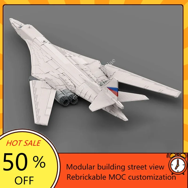 9500PCS WW II Angkatan Udara Soviet Rusia TU-160 White Swan Strategic Bomber MOC Puzzle Kustom Pesawat Supersonik Mainan Ulang Tahun
