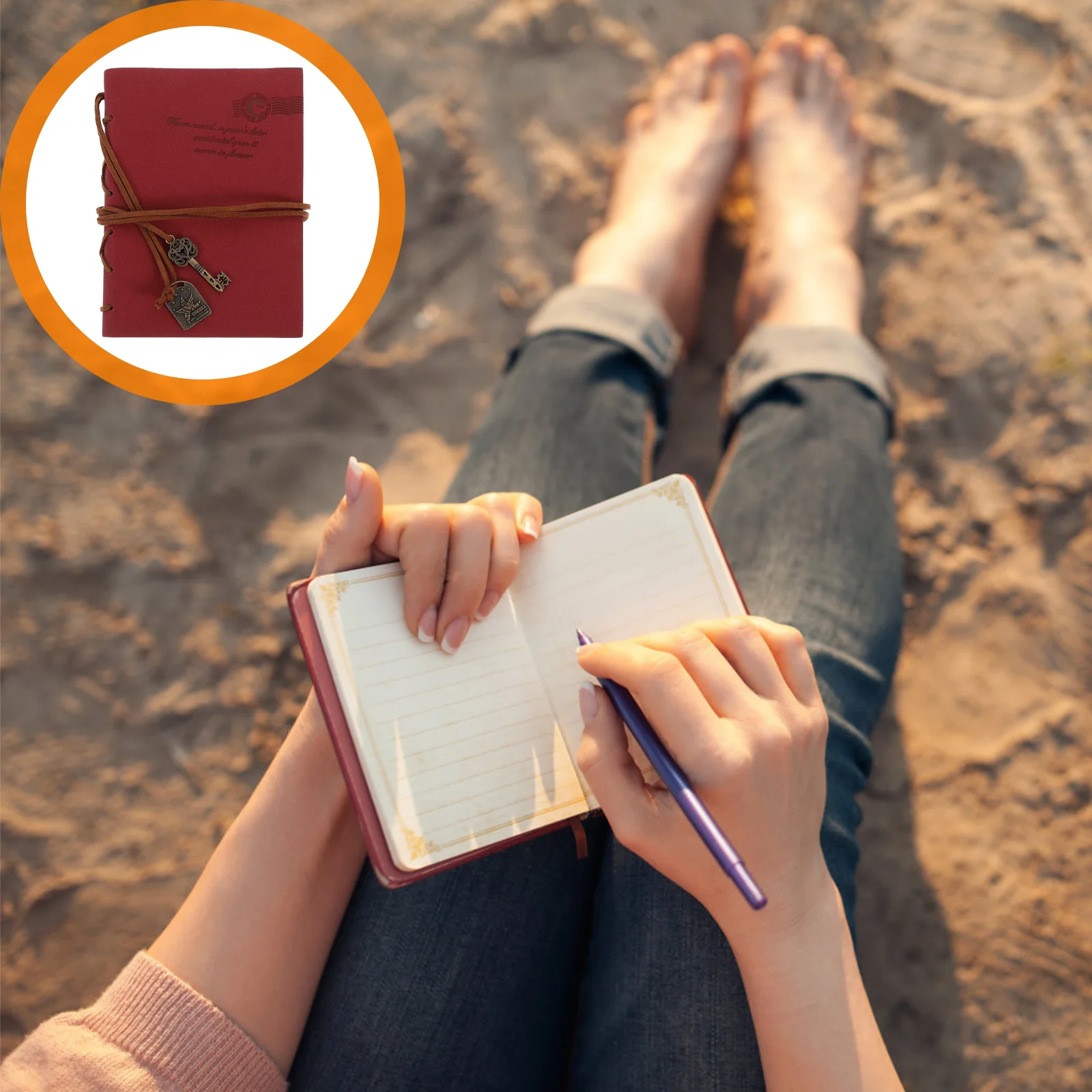 Travel Journal Diary Vintage Blank Note Pad Pads PU Cover Notebook Stationery