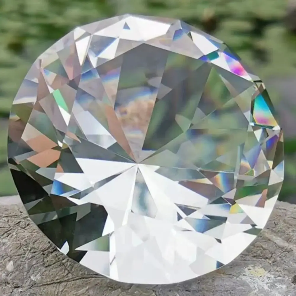 100mm Clear Crystal Diamond Shape Paperweight Gem Transparent Diamond Faceted Cut Display Wedding Christmas Gift Ornament