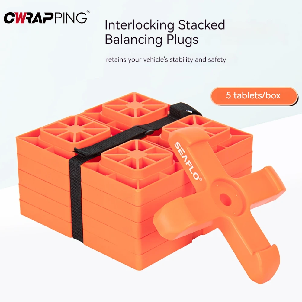 Heavy Duty RV Leveling Block RV Superimposed Board Flattener Block Trailer Trailer Escape Plate Trailer Wheel Stopper Anti-slip