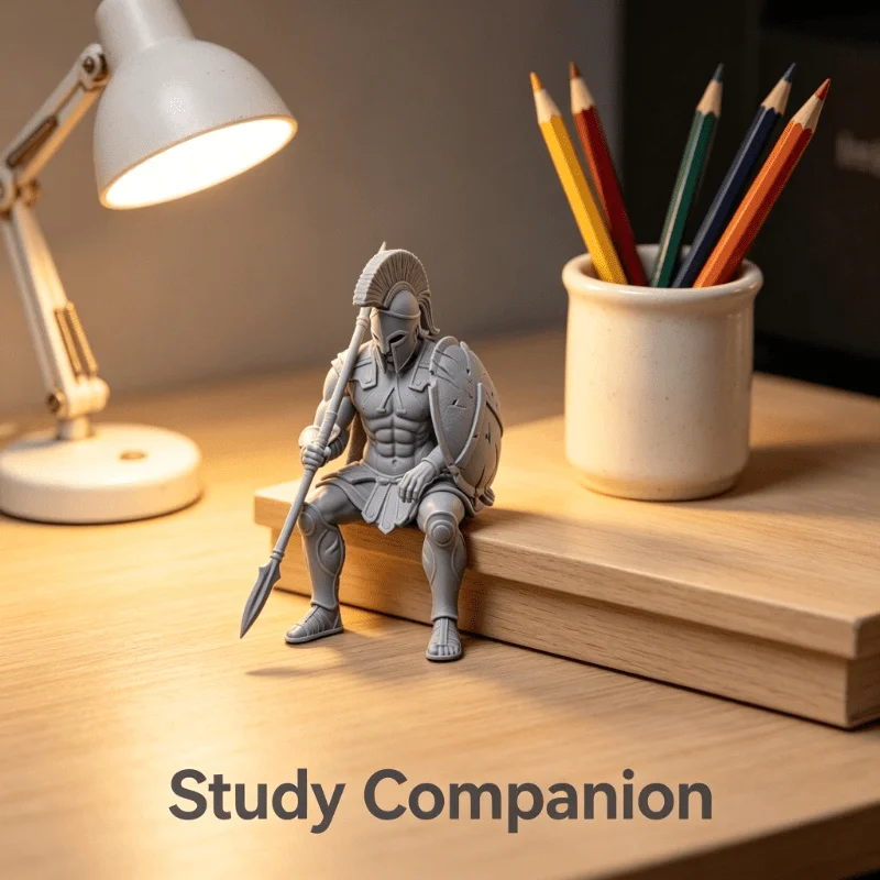 Sitting Spartan Warrior Figurine 3D Printed  Hanging Leg Greek Statues Display Screen Mini Decor for Gaming Desktop Office Gifts