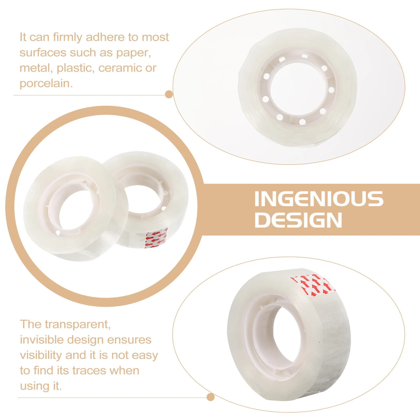 

16 Pcs Tape Stationery Invisible Packing Transparent Premium Small Student