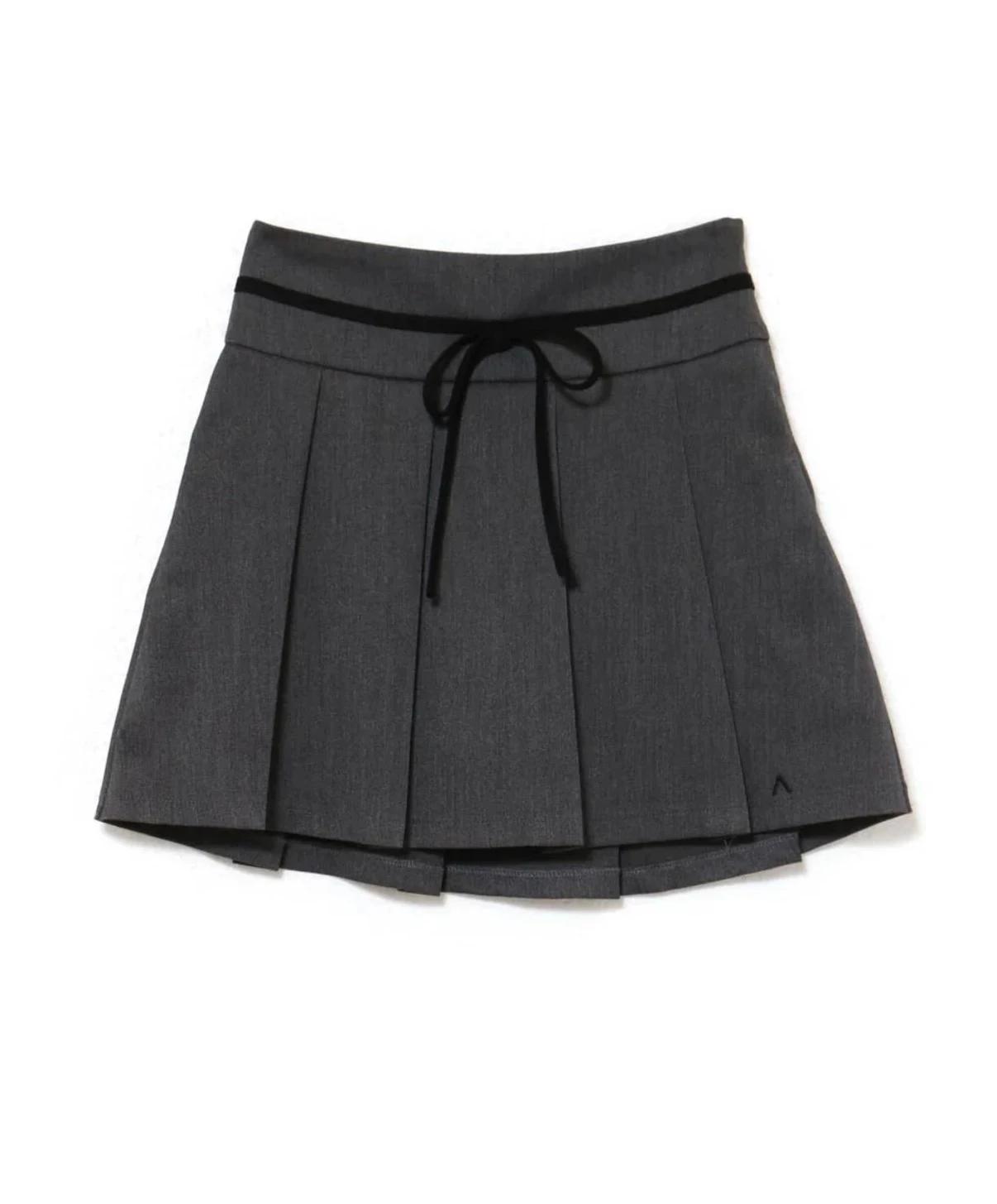 2025 ربيع وصيف جديد النمط الياباني الحلو تنوعا مطوي تنورة رمادي نصف الدانتيل متابعة القوس تنورة تنورة قصيرة