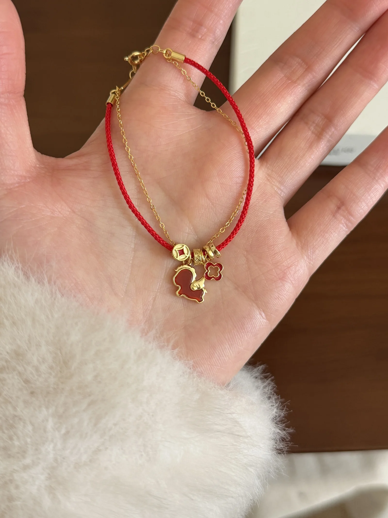 double-layer-pure-silver-red-pegasus-rope-bracelet-suzyacc-kr-fashionable-white-enhancing-year-jewelry-accessory