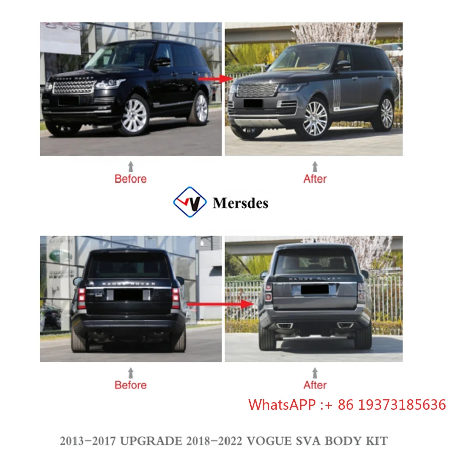 Brand New Bodykit for 2013-2017 Range Rover Vogue L405 Upgrade to 2018-2022 SVA Style With Headlamp Bumper Hood