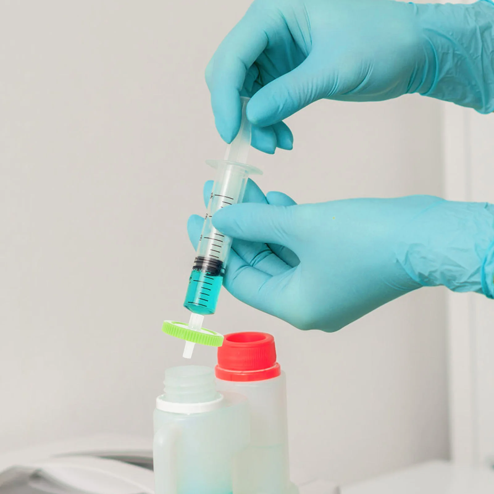 

25 pcs Premium Membrane Syringe Filter Needle High Flow Rate Low Extractables High Protein Binding Lab Bottle
