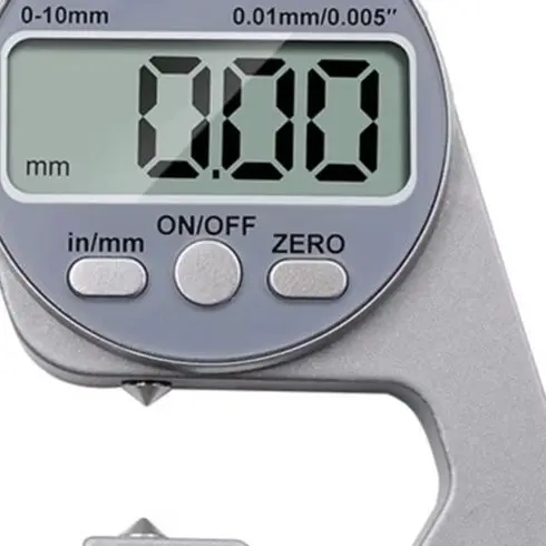 Digital Thickness Gauge 0-10mm With 3 Interchangeable Heads Aluminum Alloy Body For Metal Paper Cloth Measurement Inspection Too