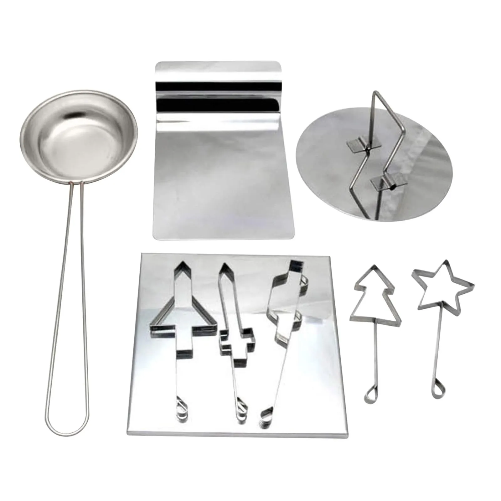 Korean sugar Candy Making Tools Set DALGONA (9pcs in 1set), Mold, Press Stainless Steel (Package Vary, One of Three Types)