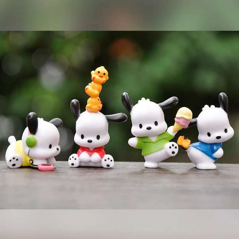 Sanrio Pochacco Decoration Doll Anime Figure My Melody Cute Toys Q Figural Car Desk Cake Decoration Model Children Birthday Gift