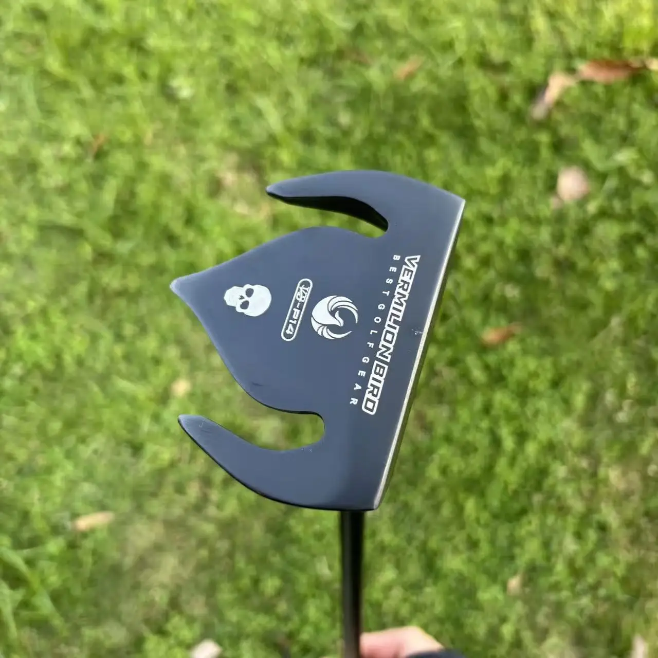 VB-P14 Golf Putter, High MOI Mallet Putter with CNC Milled Face,Skull Pattern Golf Club for Men Golf Training