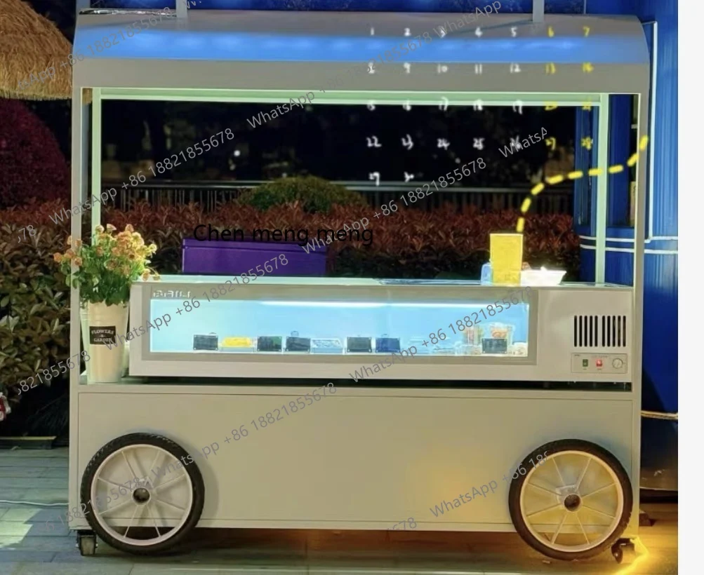 Shopping mall ice cream stall cart mobile supermarket stall promotion desk dessert sales