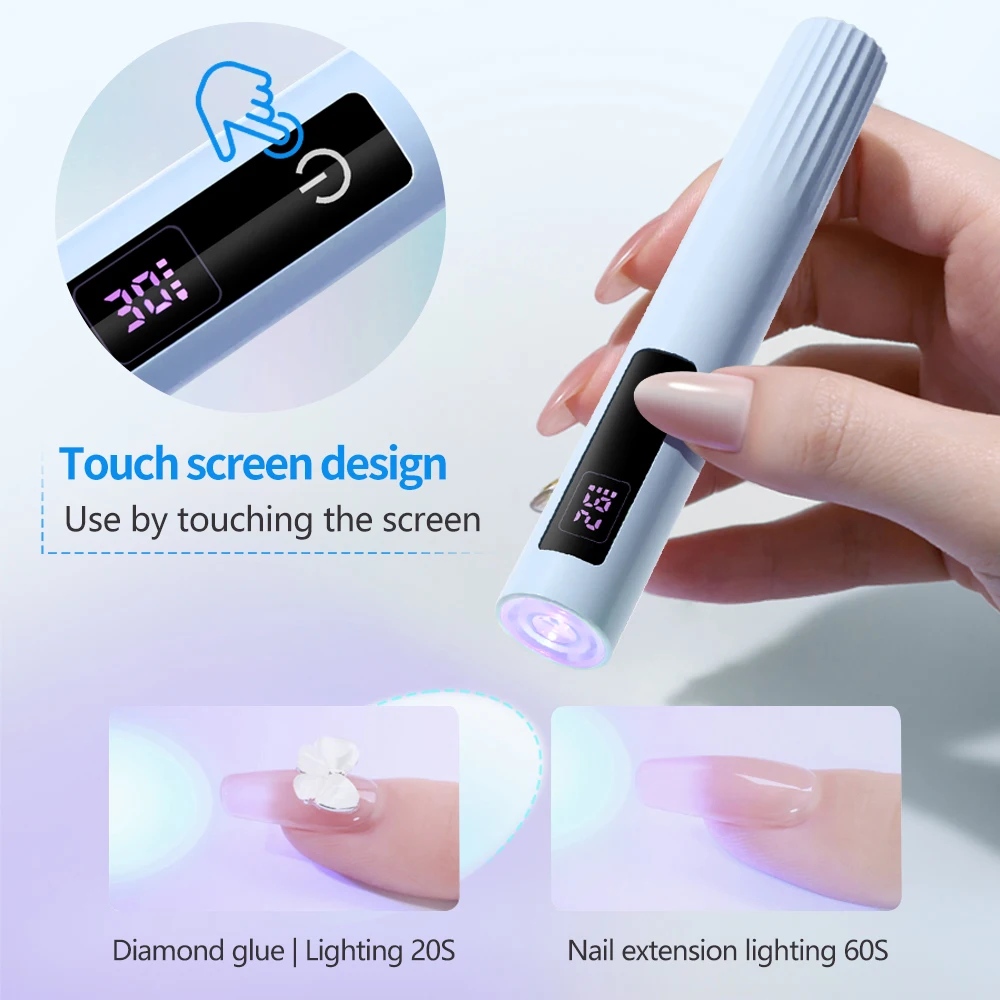 LINMANDA Lampada UV touch screen portatile Mini essiccatore per unghie con schermo LED Lampada per unghie USB a polimerizzazione rapida per amanti delle unghie o saloni di bellezza