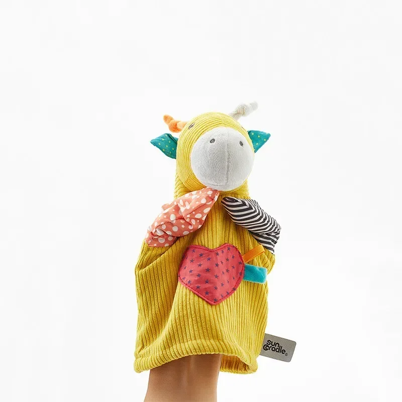 [Funny] 23cm Stuffed Hand Puppet toys animal deer Elephant PP cotton Soft Stuffed doll soothing toy for Kids Christmas Gift