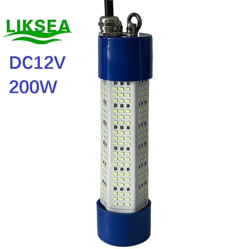 DC 12V 200W 27000 lums Underwater  Fishing light led aquarium Fish attracting light sea fishing