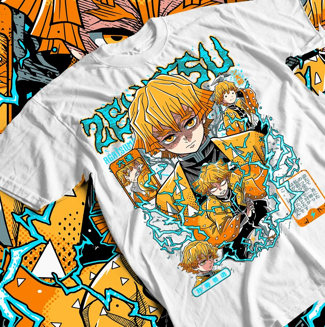 New Year Hot Sale Zenitsu&Tanjiro Demon Slayer Anime T-shirt | Kimetsu No Yaiba Shirt