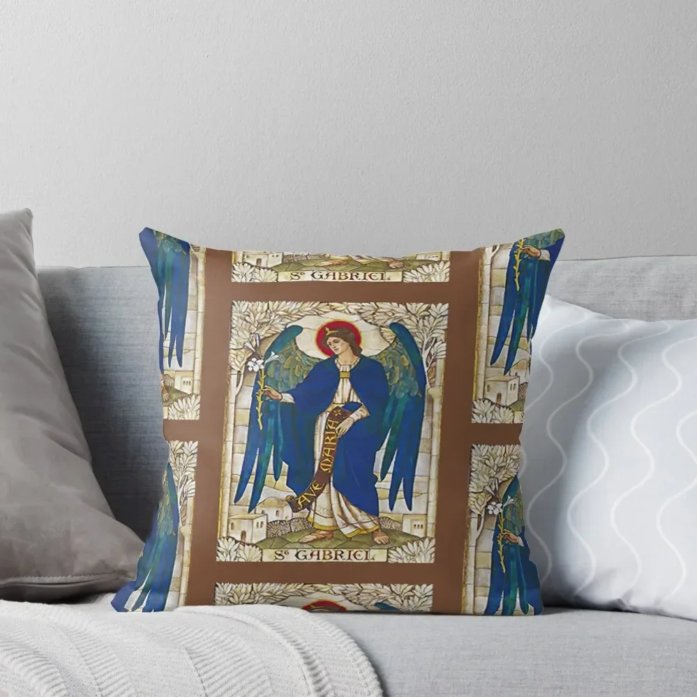 

St Gabriel Angel Catholic Saint Archangel Throw Pillow Decorative Sofa Cushion Decorative Cushion Sofas Covers Pillow