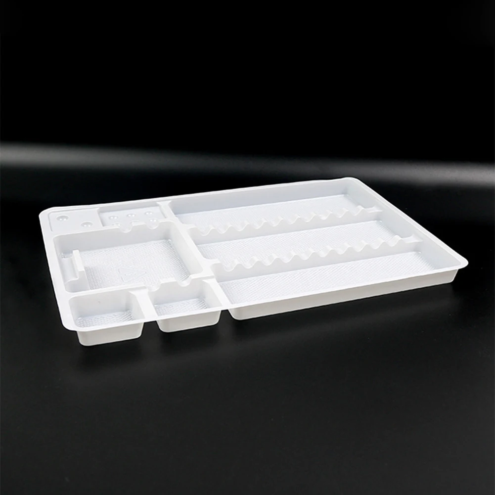 50Pcs Disposable Dental Instrument Organizer Tray PVC Plastic Tattoo Makeup Dentist Mouth Mirror Tweeze Storage Plate Consumable