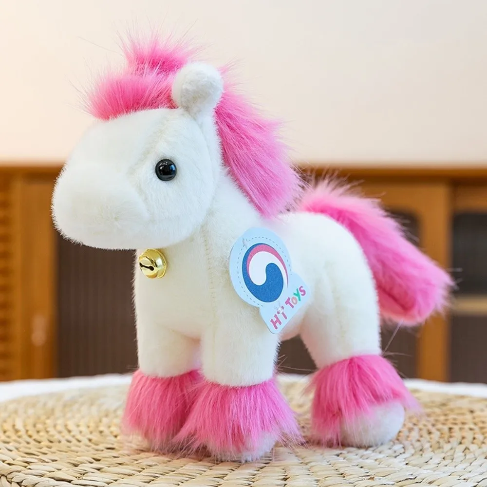Adorabile Mascotte 2026 Cavallo di Peluche con Campanello, Giocattolo Creativo Imbottito, Morbido e Carino, Statuetta dello Zodiaco, Anno del Cavallo