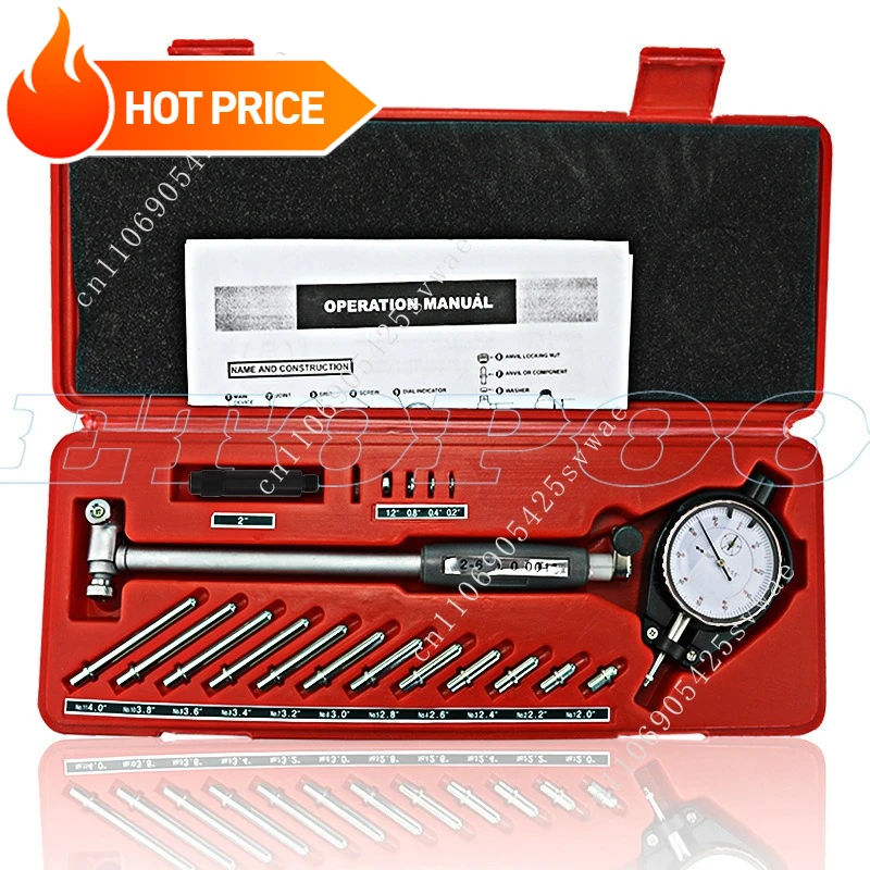 

2025 New 2" - 6" 0.001" Deep Engine Hole Measurement 50-160mm 0.01mm Dial Bore Indicator Gauge