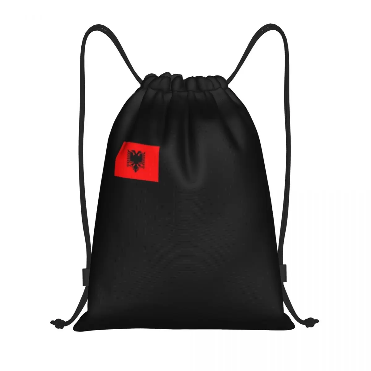 Custom Albania Flag Drawstring Bag for Training Yoga Backpacks Men Women Albanian Roots Sports Gym Sackpack