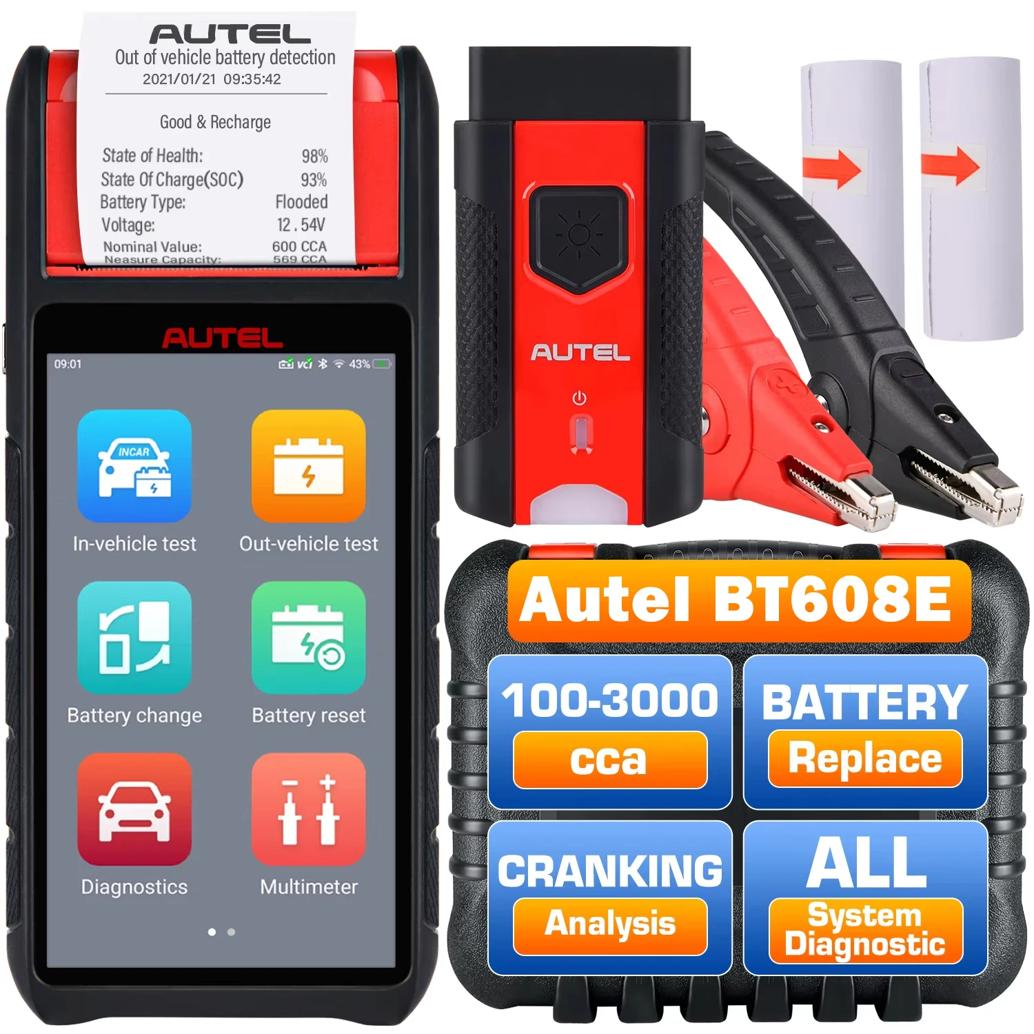 Autel MaxiBAS BT608E: El Diagnóstico Inteligente de Baterías que Transforma tu Taller Automotriz