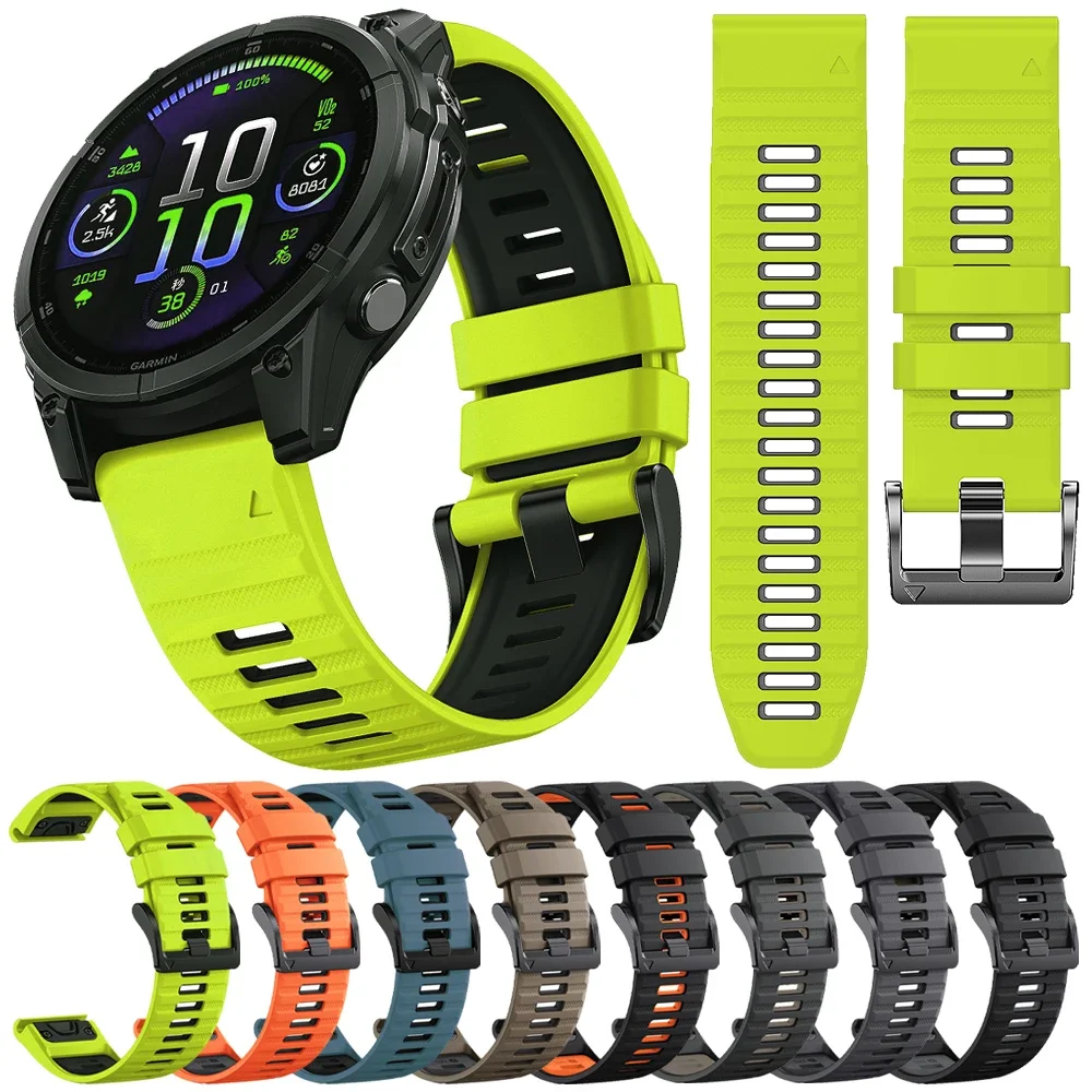 Sport Silicone Strap for Garmin Fenix 6 6X 7 7X E 8 9 Pro 51mm 47mm Forerunner 970 965 Epix Soft Bracelet 22/26mm Quickfit Band