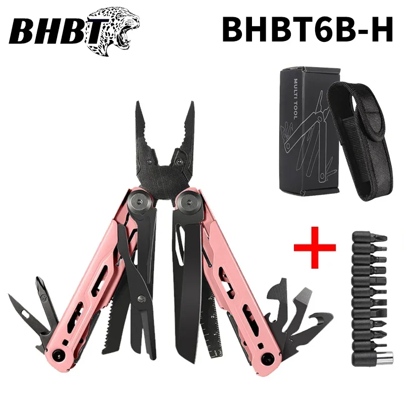 BHBT-6B 17 in 1 Folding Multitool Pliers Outdoor Survival Multi-functional Tool Pocket Knife Scissors Saw Blade EDC Multi Tools