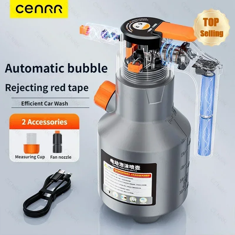 CENRR Electric Foam Sprayer Professional Handheld 2L Snow Foam Cannon Motorized Car Wash Sprayer for Car Wash Car Accessories