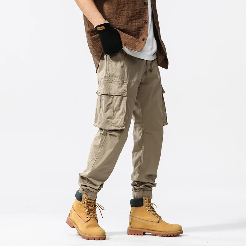 

2025 New Autumn New Workwear Pants Men Trendy Brand Casual Loose Cotton Cargo Pants Men's Simple Versatile Pants Men's Clothing