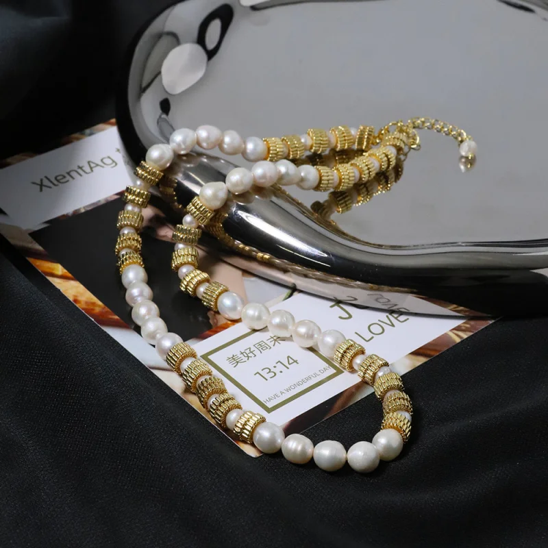 

Natural Freshwater Pearl Women'S Retro High-Quality Clavicle Chain Necklace