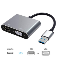 Colorii USB 3.0 to HDMI-compatible VGA Adapter 1080P Multi-Display 2in1 USB to HDMI-compatible Converter for Windows 7/8/10 OS