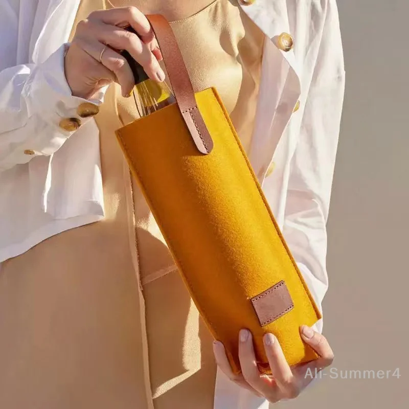 ورأى حقيبة النبيذ زجاجة واحدة معزولة حمل زجاجة النبيذ الناقل حقيبة مبطن مبرد النبيذ هدية لمحبي النبيذ أو الزفاف