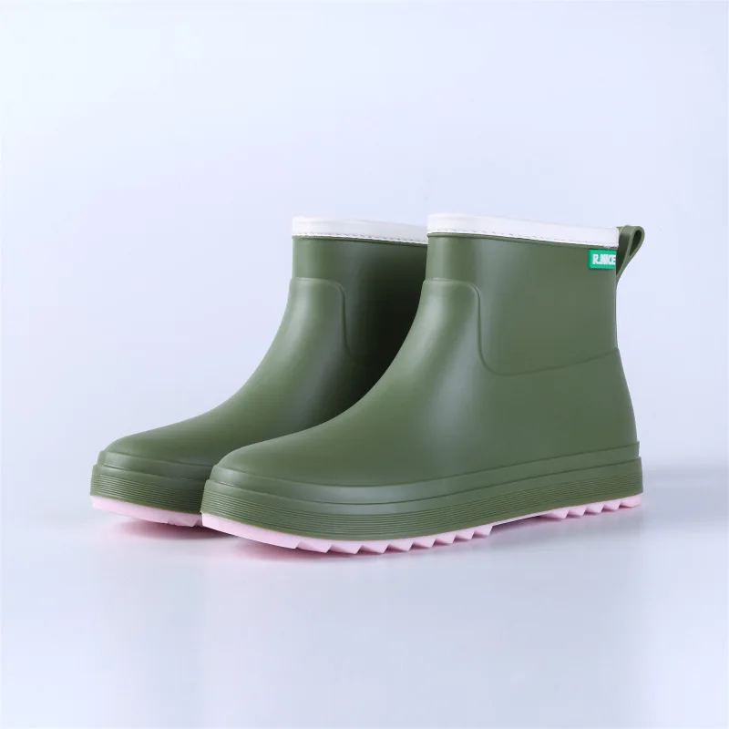 Four Seasons Rain Boots Women's New Waterproof Shoes Non-slip Short Boots Fashion Thick Bottom Deodorant Rain Boots