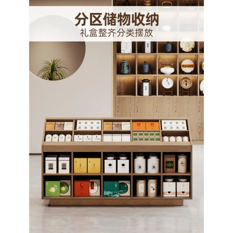 Inclined display table Tea shop Nakajima Taiwan merchandise travel gifts Supermarket convenience store Wall display cabinet rack
