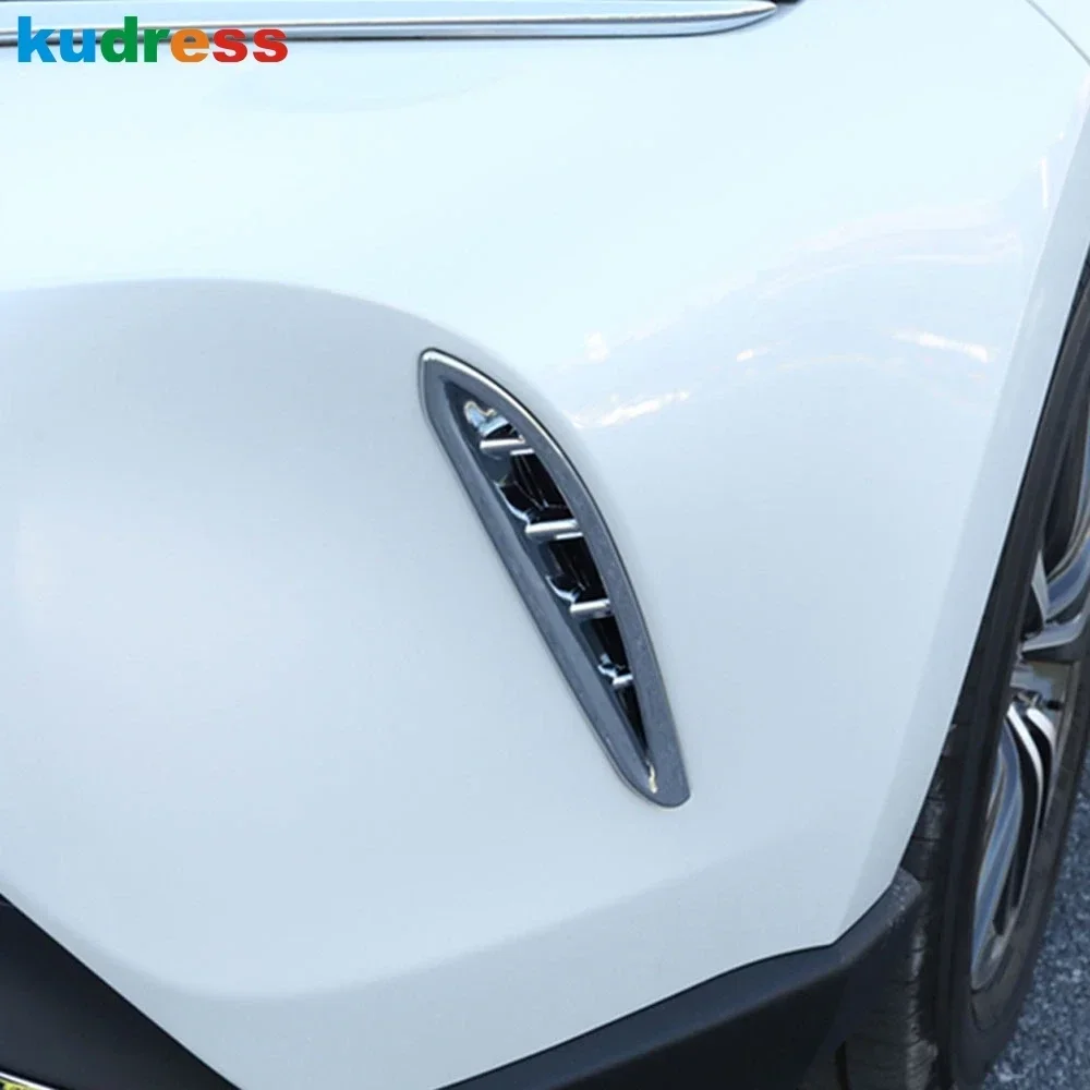 For Toyota Venza Harrier 2020-2023 2024 2025 Chrome Car Front Fog Light Lamp Cover Trim Head Foglights Bezel Trims Accessories
