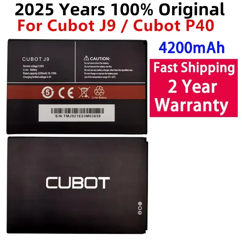 

2025 Years 100% Original 4200mAh Battery For Cubot J9 P40 Mobile Phone High Quality Replacement Batteries Bateria Batterij