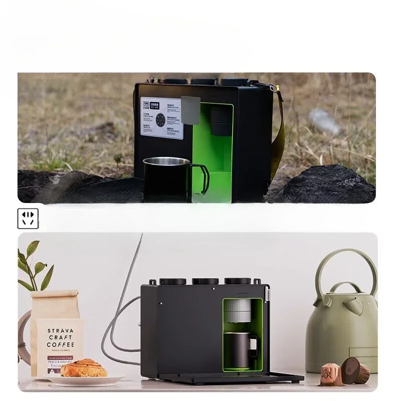 Semi-automatic Italian portable coffee machine Outdoor trendy small back easy to carry hot and cold brew