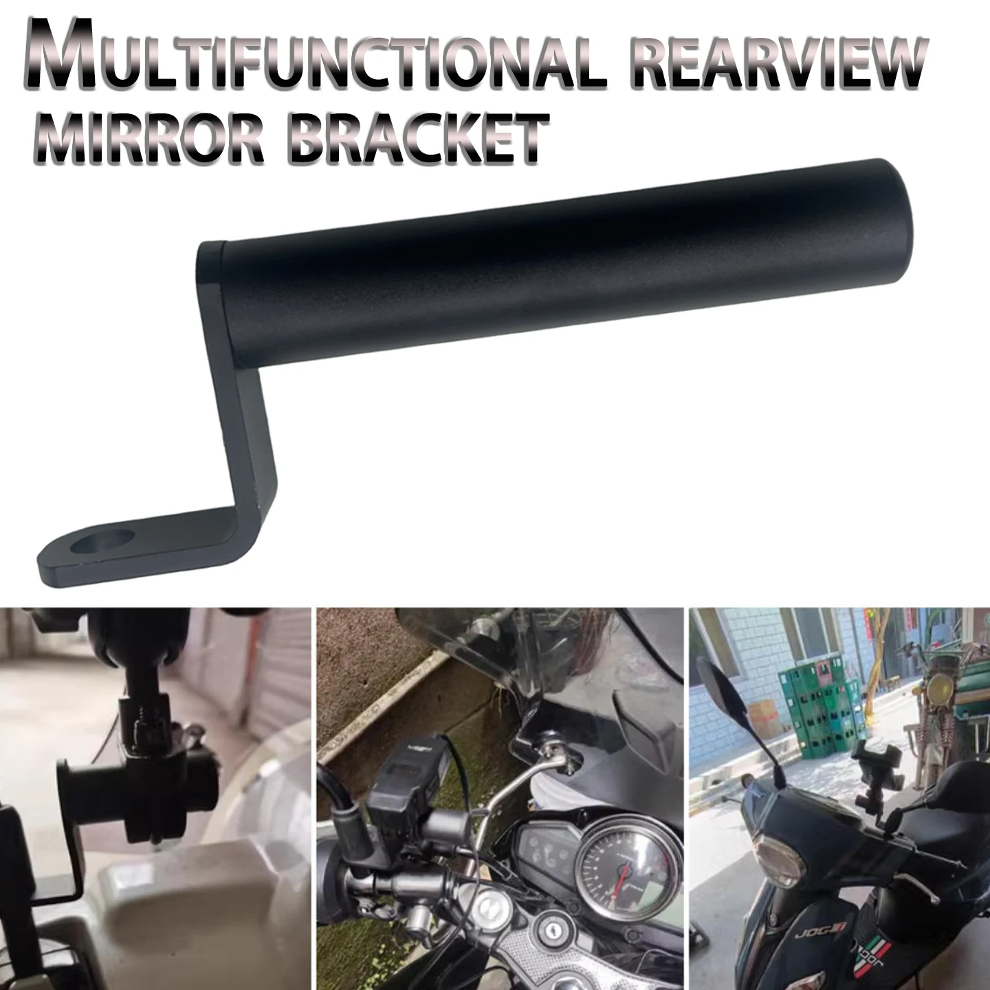 1pc Motorcycle Bicycle Phone Holders Handlebar Stand Rearview Mirror Mount Extender Brackets Universal Aluminum Alloy Clamps