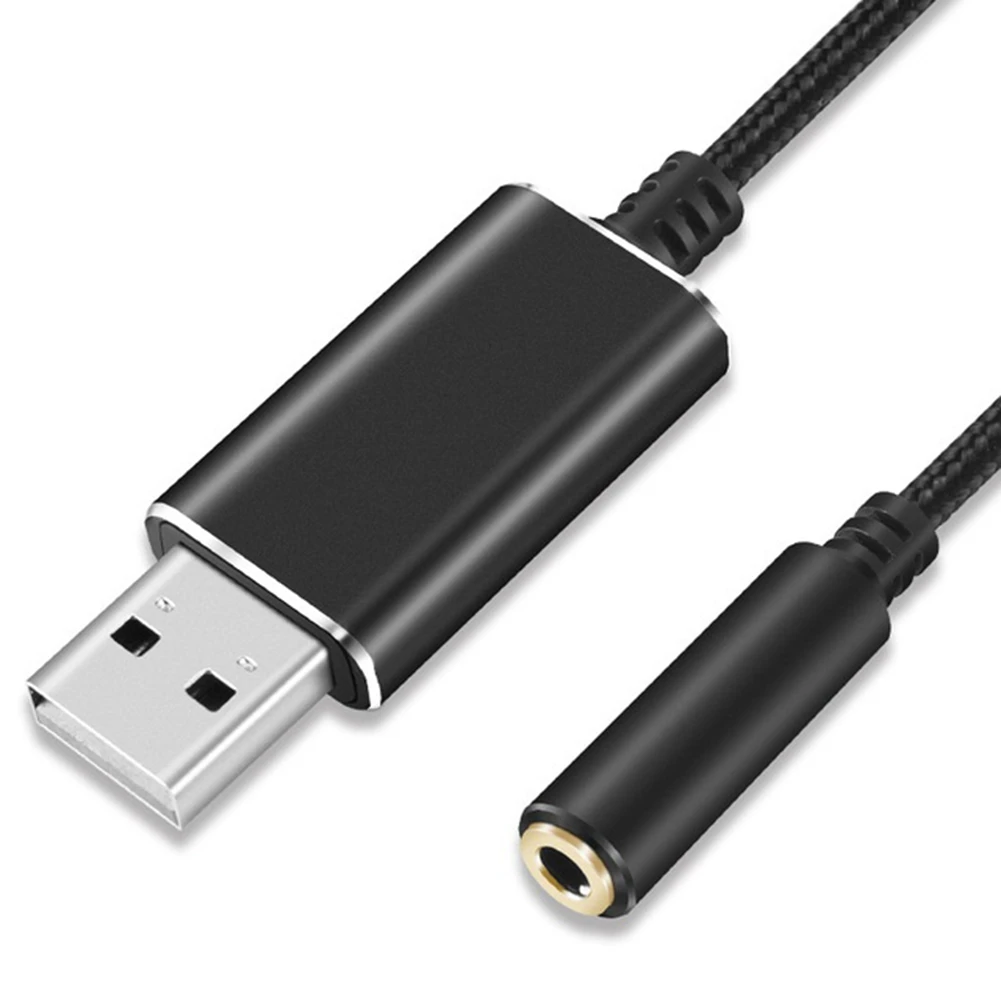 【Cable】 2 in 1 USB to 3.5mm Jack Sound Card Plug 3.5 Sound Audio Adapter for PC Laptop Headphone Mic Speaker External Sound Card
