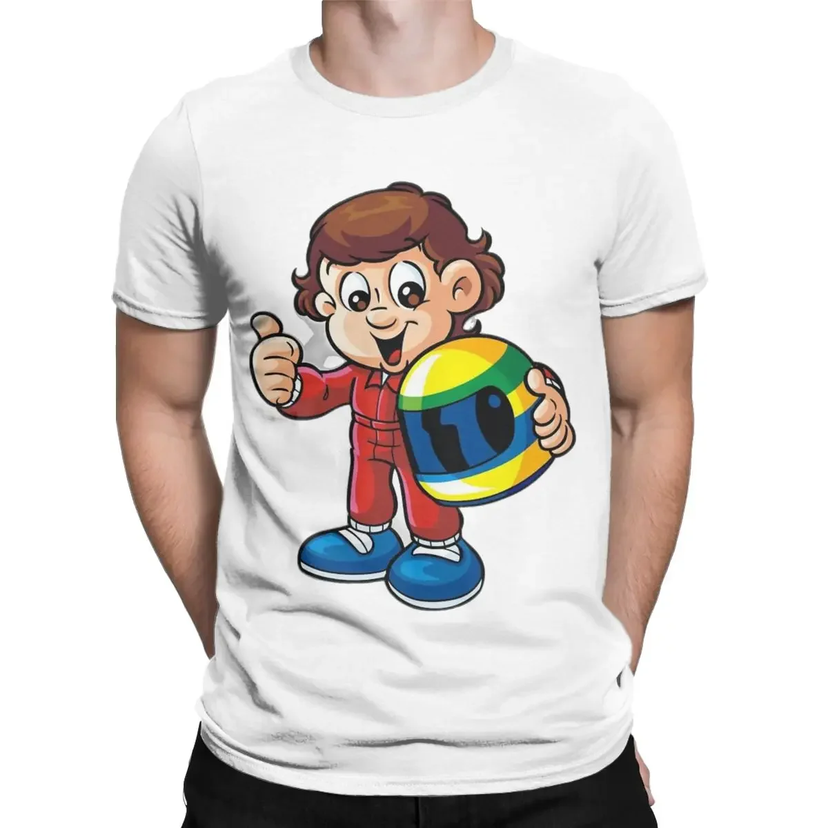 Cute Senninha Ayrton Senna Shirt Accessories Men Women's 100% Cotton Amazing Cartoon Tee Shirt Short Sleeve Clothes New Arrival